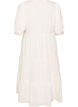 Textured cotton midi dress with crochet details, White, Packshot image number 1