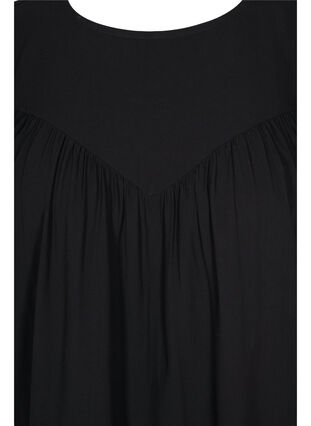 A-line blouse in viscose, Black, Packshot image number 2