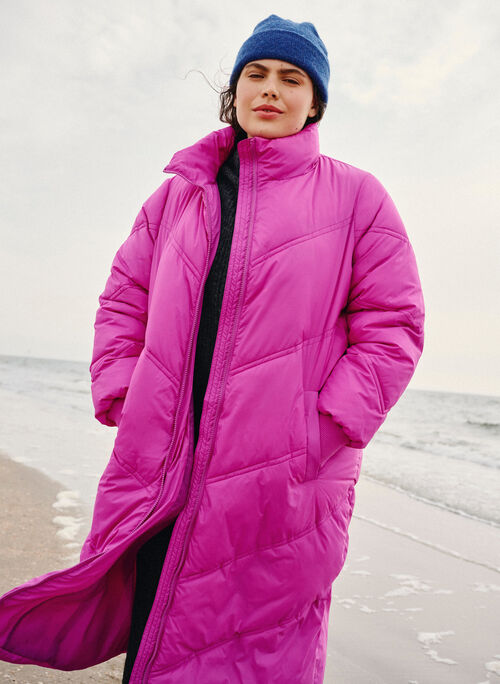 Long puffer winter jacket, Rose Violet, Image