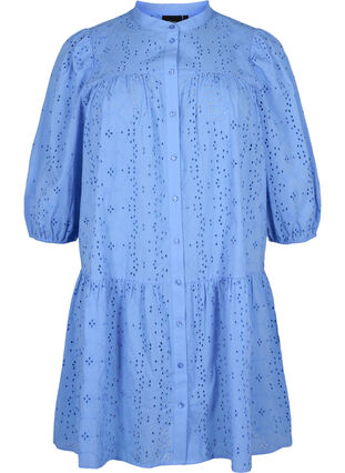 Embroidery anglaise shirt dress in cotton, Marina, Packshot image number 0