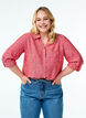 Shirt in linen and viscose with 3/4 sleeves, Red, Model image number 0