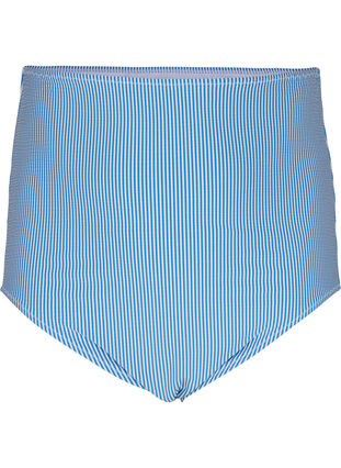 Striped bikini bottom with an extra high waist, BlueWhite Stripe AOP, Packshot image number 0