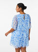 Short chiffon-look dress with floral print and ruffle layers, Blue, Model image number 2