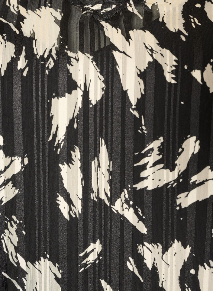 Patterned dress with ruffles and long sleeves, Black, Packshot image number 2