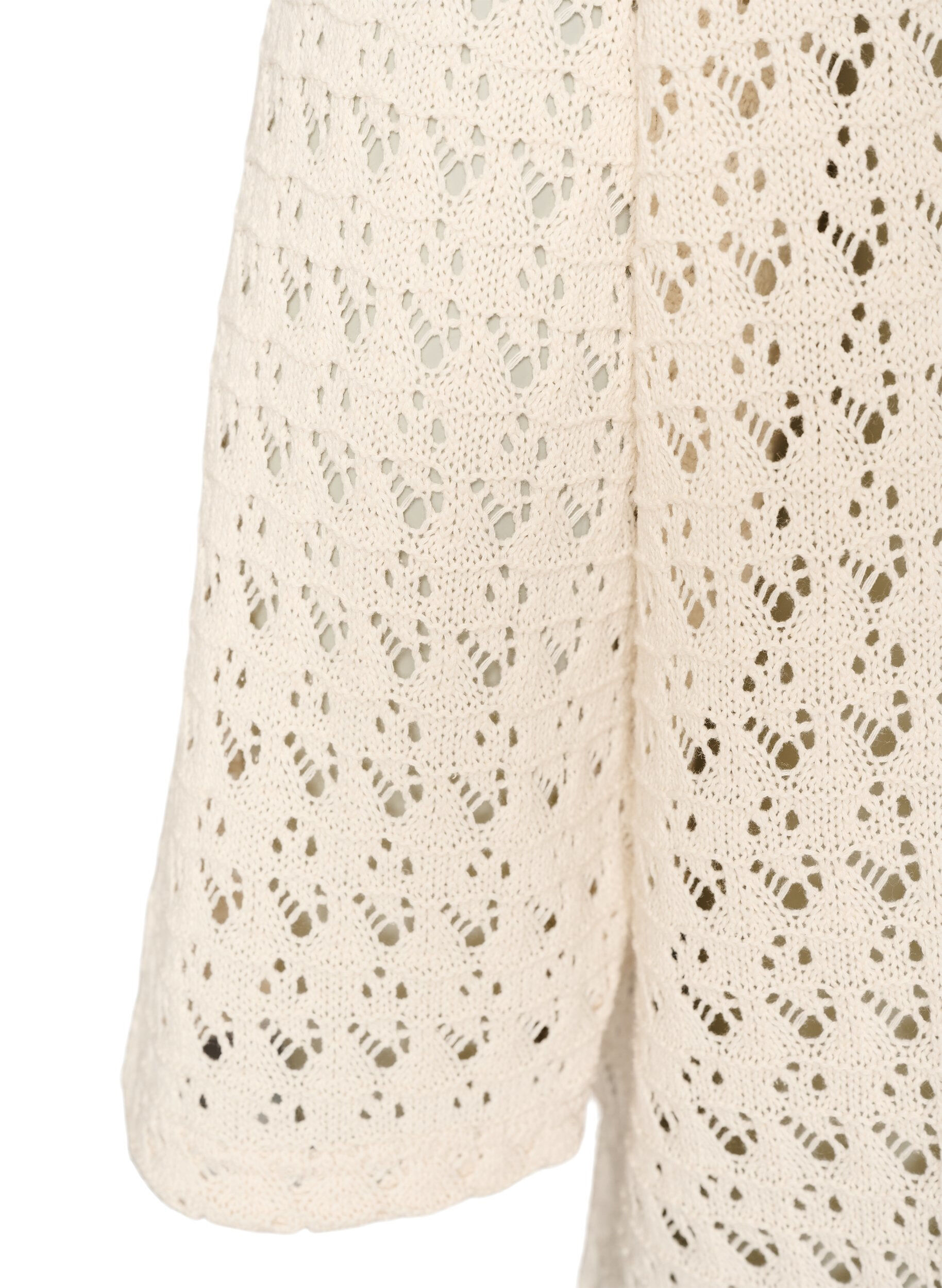 ZizzifashionKnitted cardigan with eyelet embroidery and a V-neck, Beige, Packshot image number 3