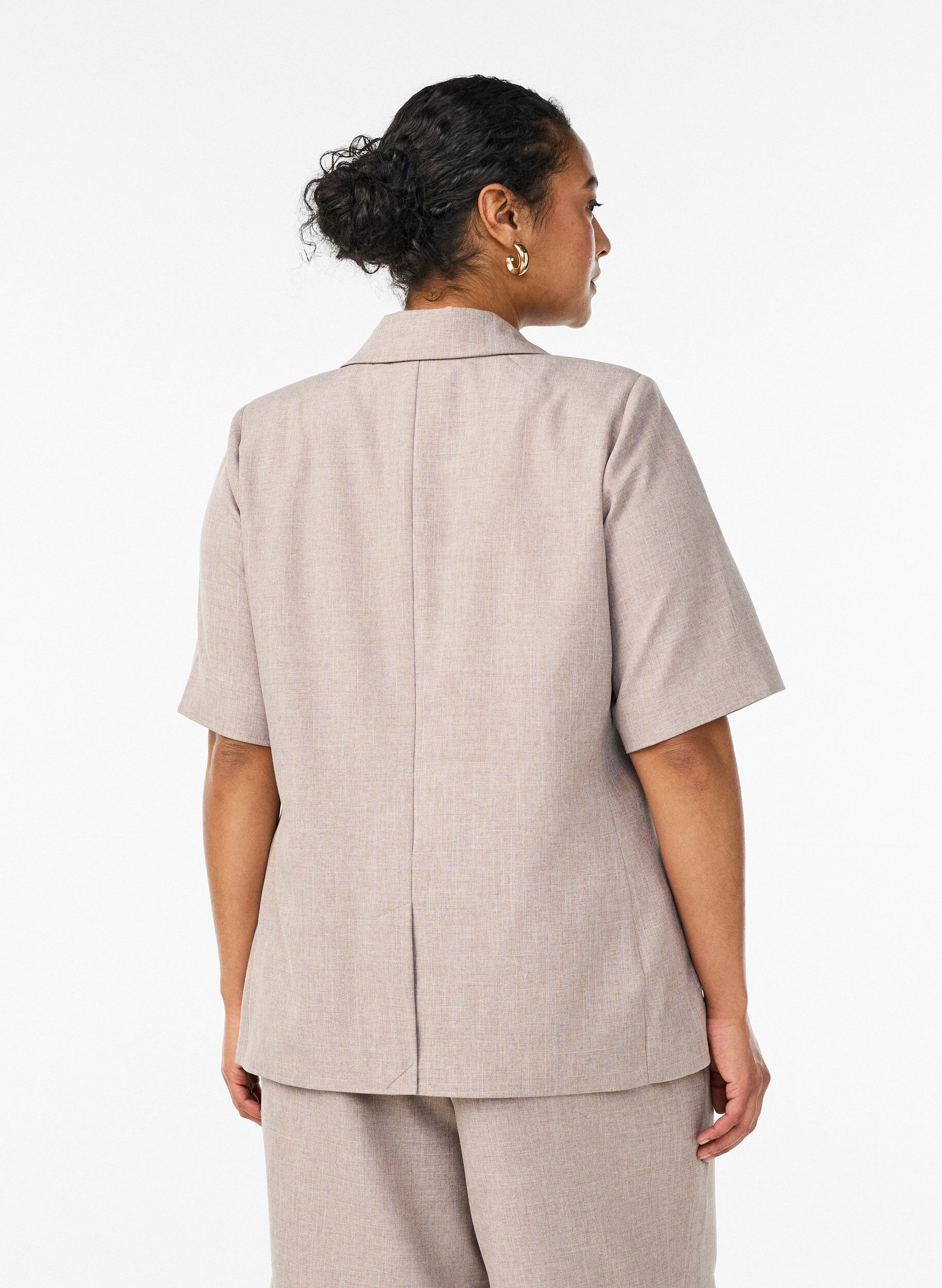 ZizzifashionBlazer with short sleeves and lapels, Brown, Model image number 2