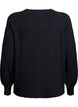 Knit blouse with centre seam and raglan sleeves, Black, Packshot image number 1