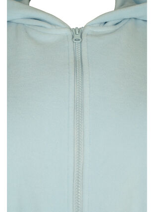 Morning robe with zipper and hood, Cashmere Blue, Packshot image number 2