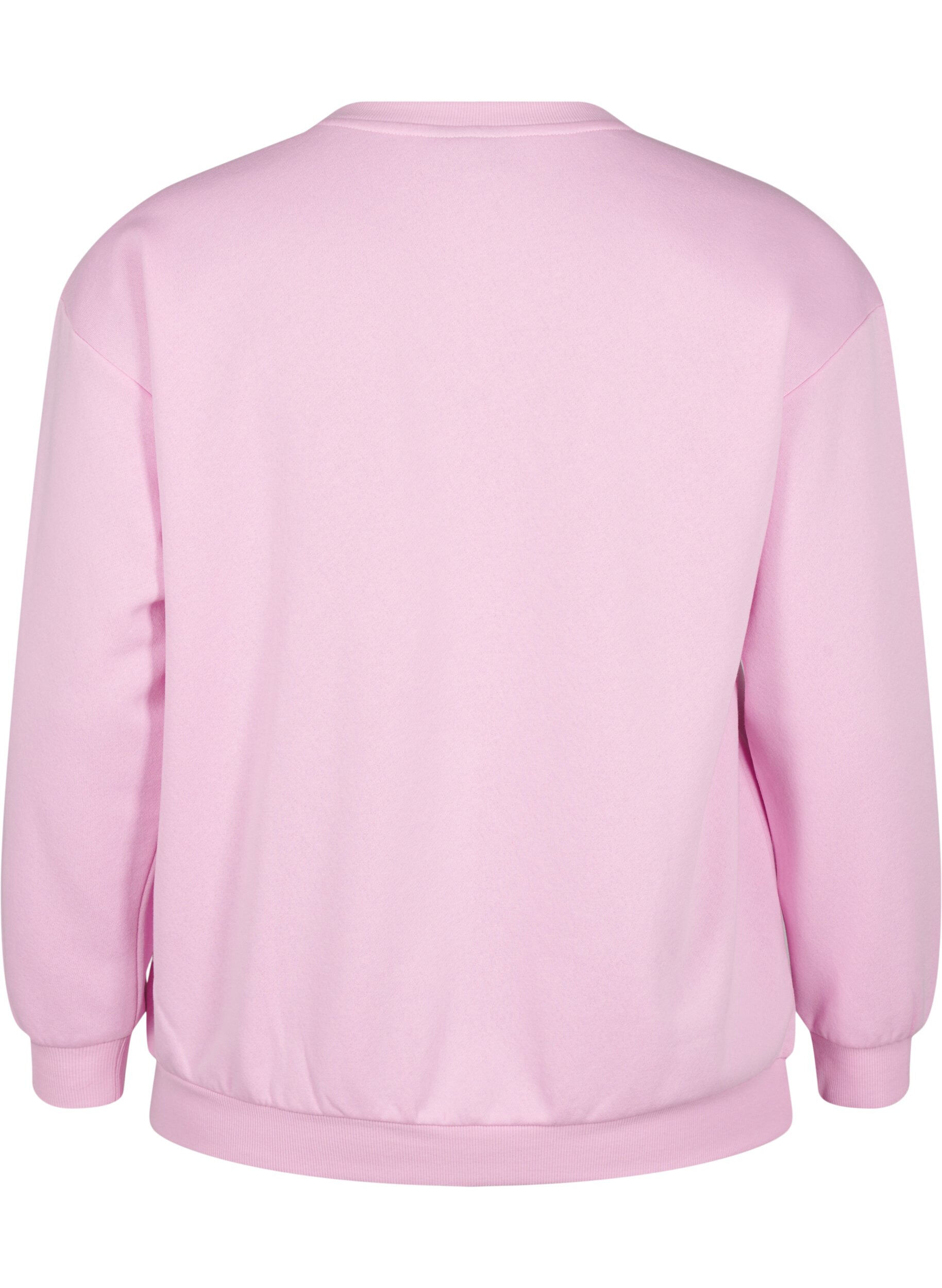 Zizzifashion Sweatshirt with front motif, Pink, Packshot image number 1