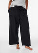 Ribbed pyjama bottoms with straight legs, Black, Model image number 1