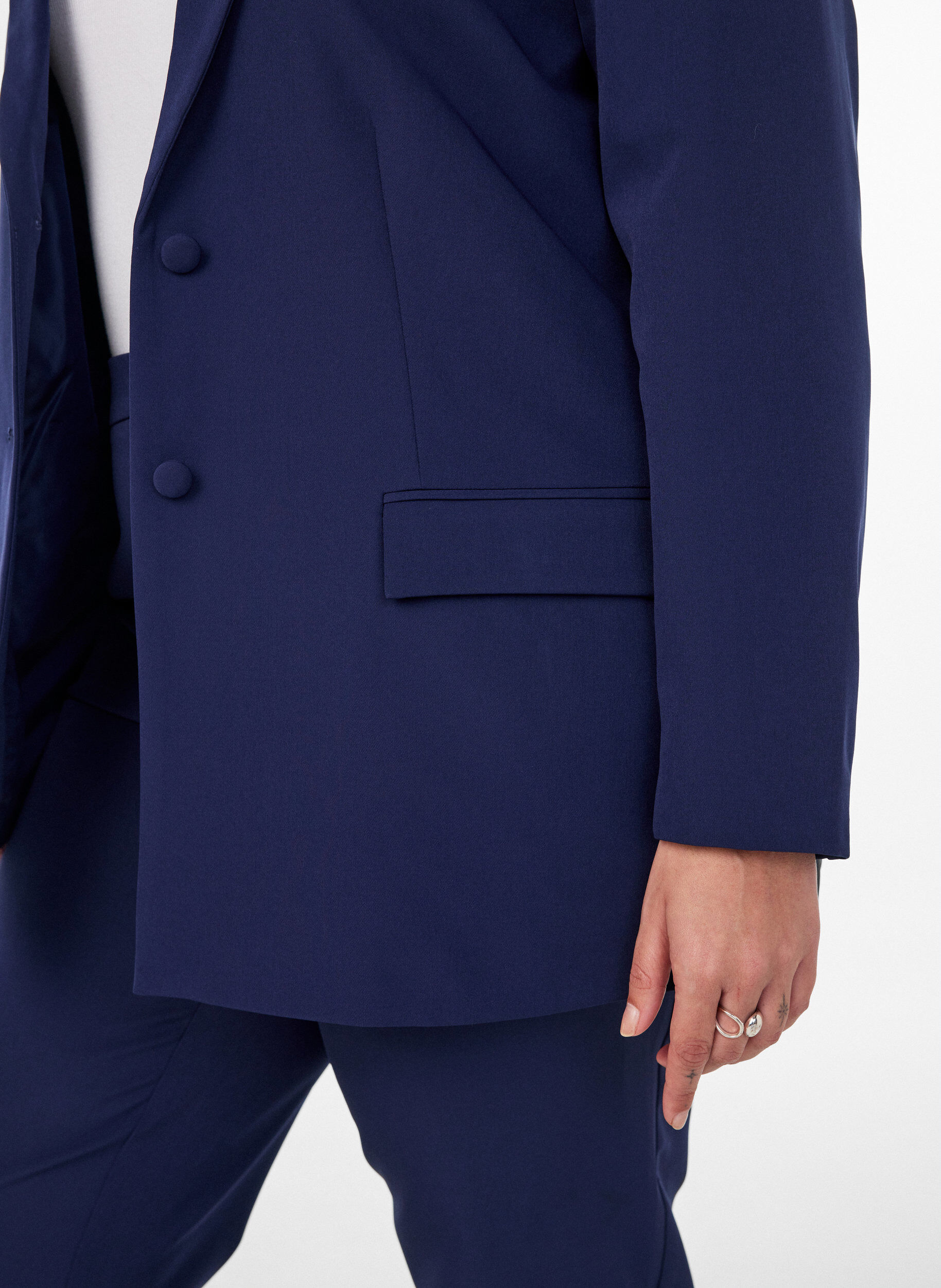 ZizzifashionClassic blazer with button fastening, Blue, Model image number 3