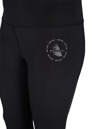 Solid-coloured gym leggings, Black, Packshot image number 2