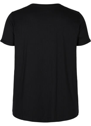 Sports t-shirt with print, Black Diva Pink, Packshot image number 1