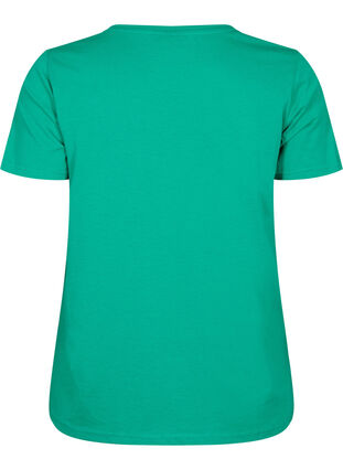 Short sleeve t-shirt with v-neckline, Simply Green, Packshot image number 1