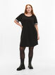 Short-sleeved sweat dress with pockets, Black, Model image number 2