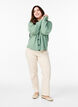 Rib knit cardigan with buttons, Green, Model image number 1