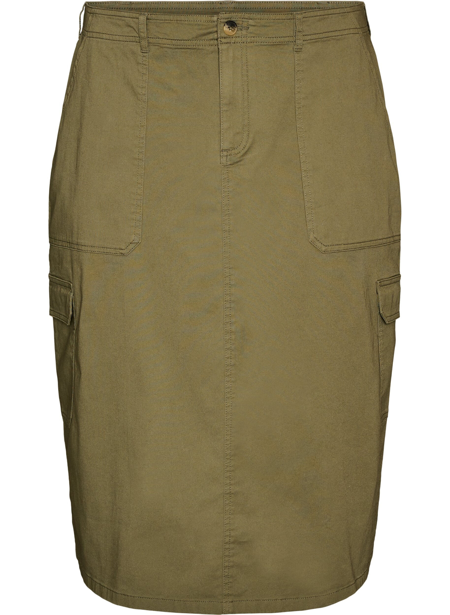 ZizzifashionCotton cargo skirt with a back slit, Green, Packshot image number 0