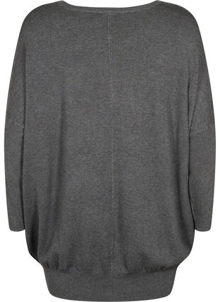 Knitted tunic in viscose blend, Dark Grey Melange, Packshot image number 1