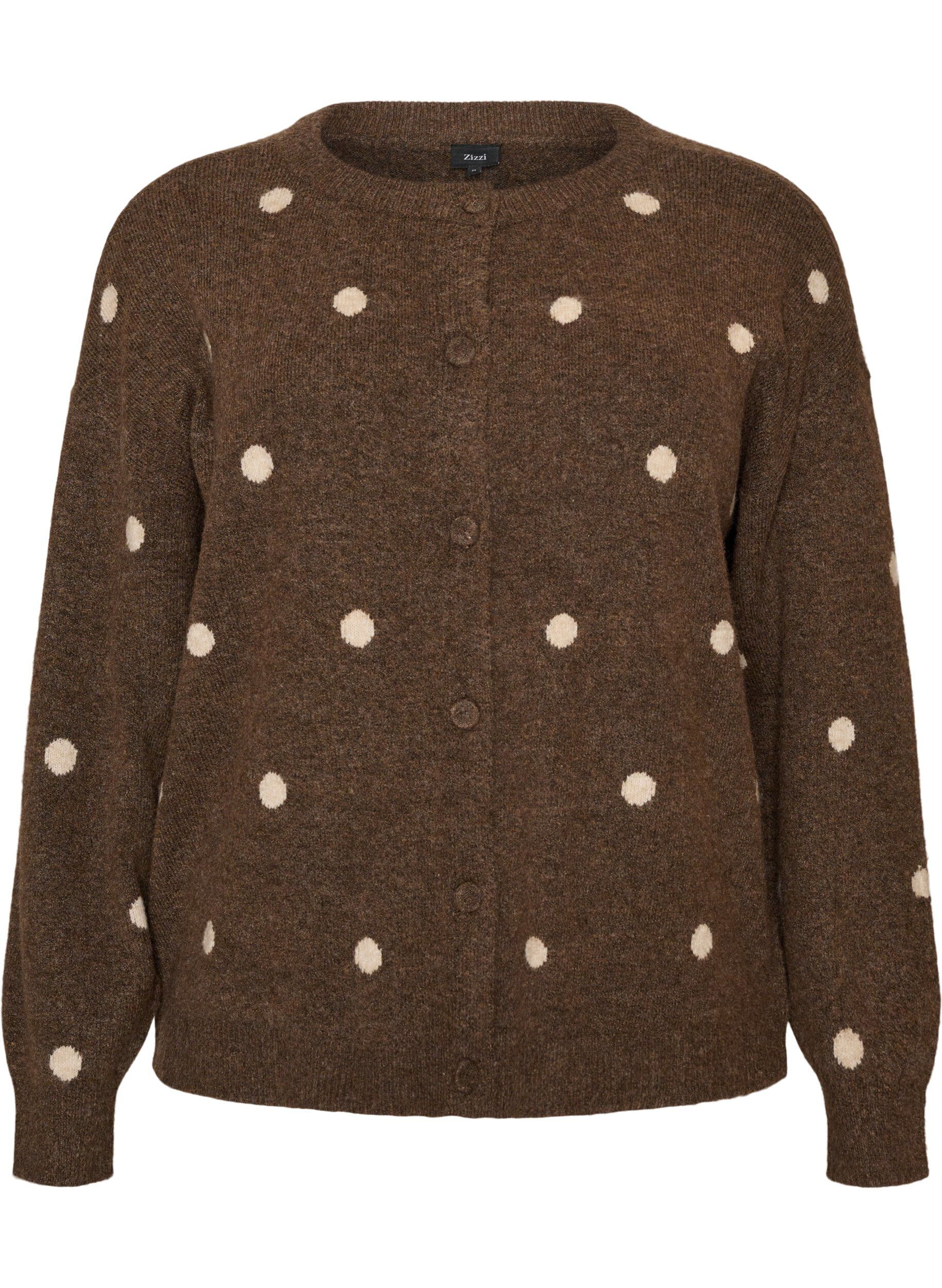 ZizzifashionCardigan with a dotted pattern, Brown, Packshot image number 0
