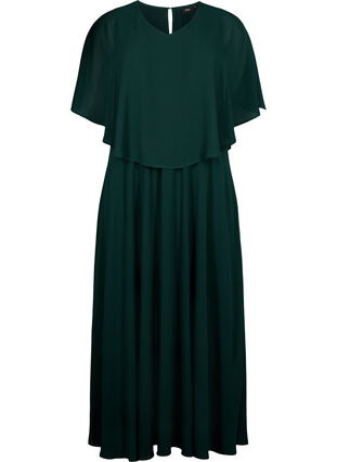 A-line maxi dress with short sleeves, Scarab, Packshot image number 0