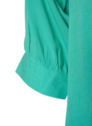 Viscose tunic with 3/4 sleeves, Turquoise, Packshot image number 3