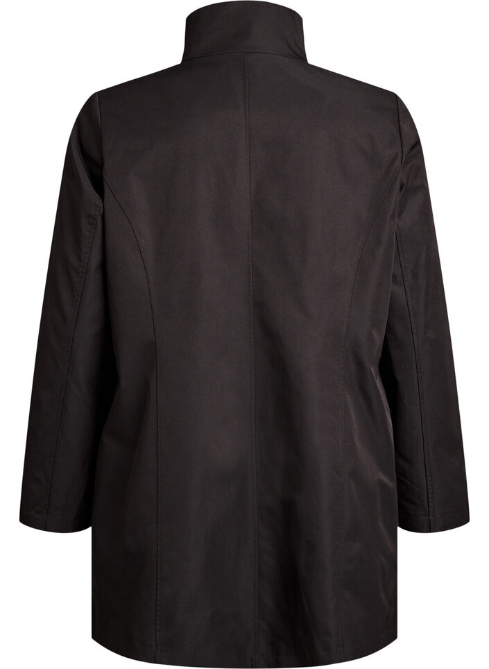 Transitional jacket with pockets and a high collar, Black, Packshot image number 1
