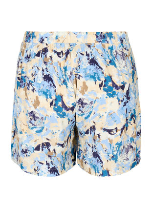 Loose-fitting shorts in viscose, Blue Graphic AOP, Packshot image number 1