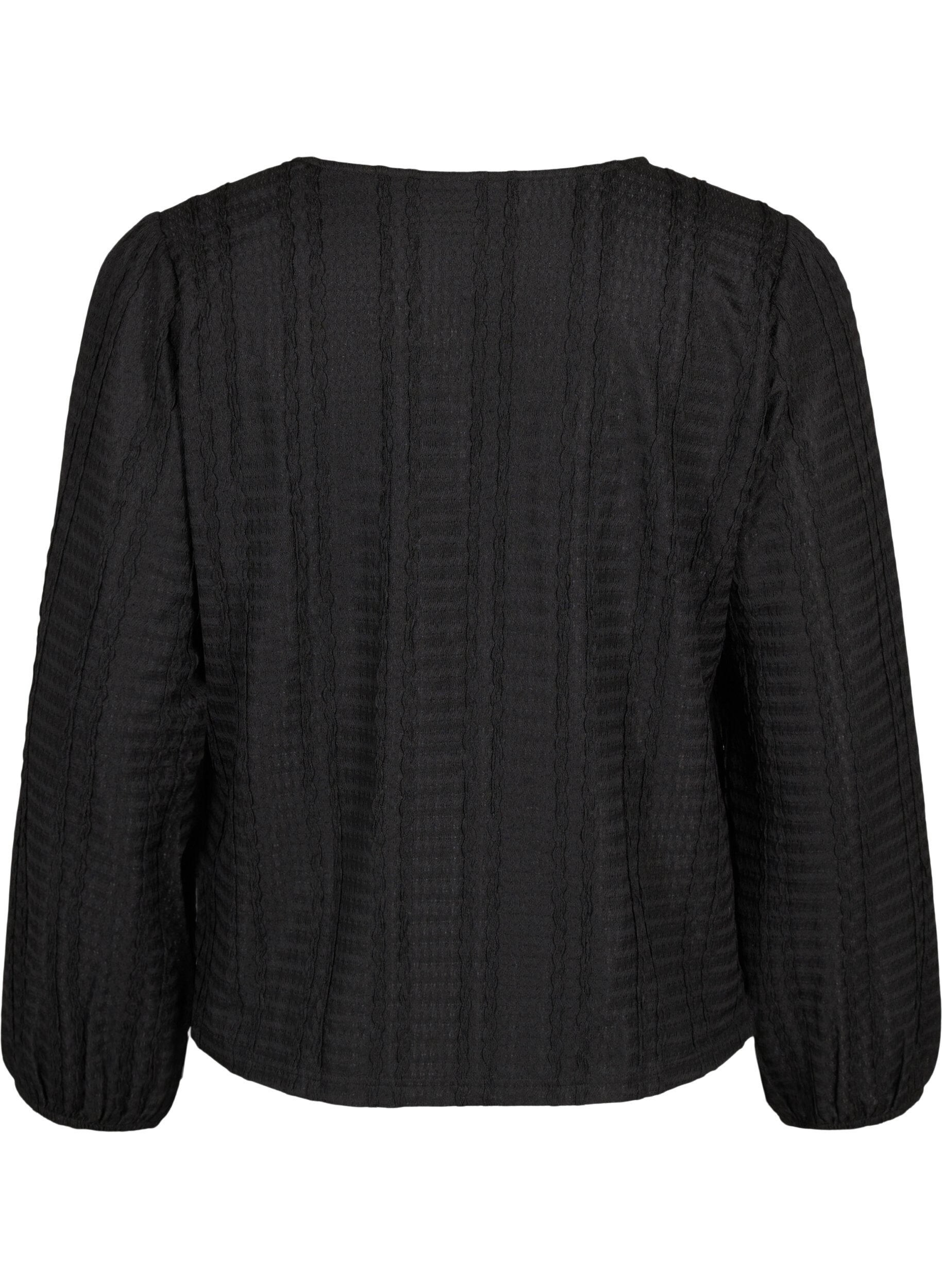 Zizzifashion Cardigan with ties, Black, Packshot image number 1