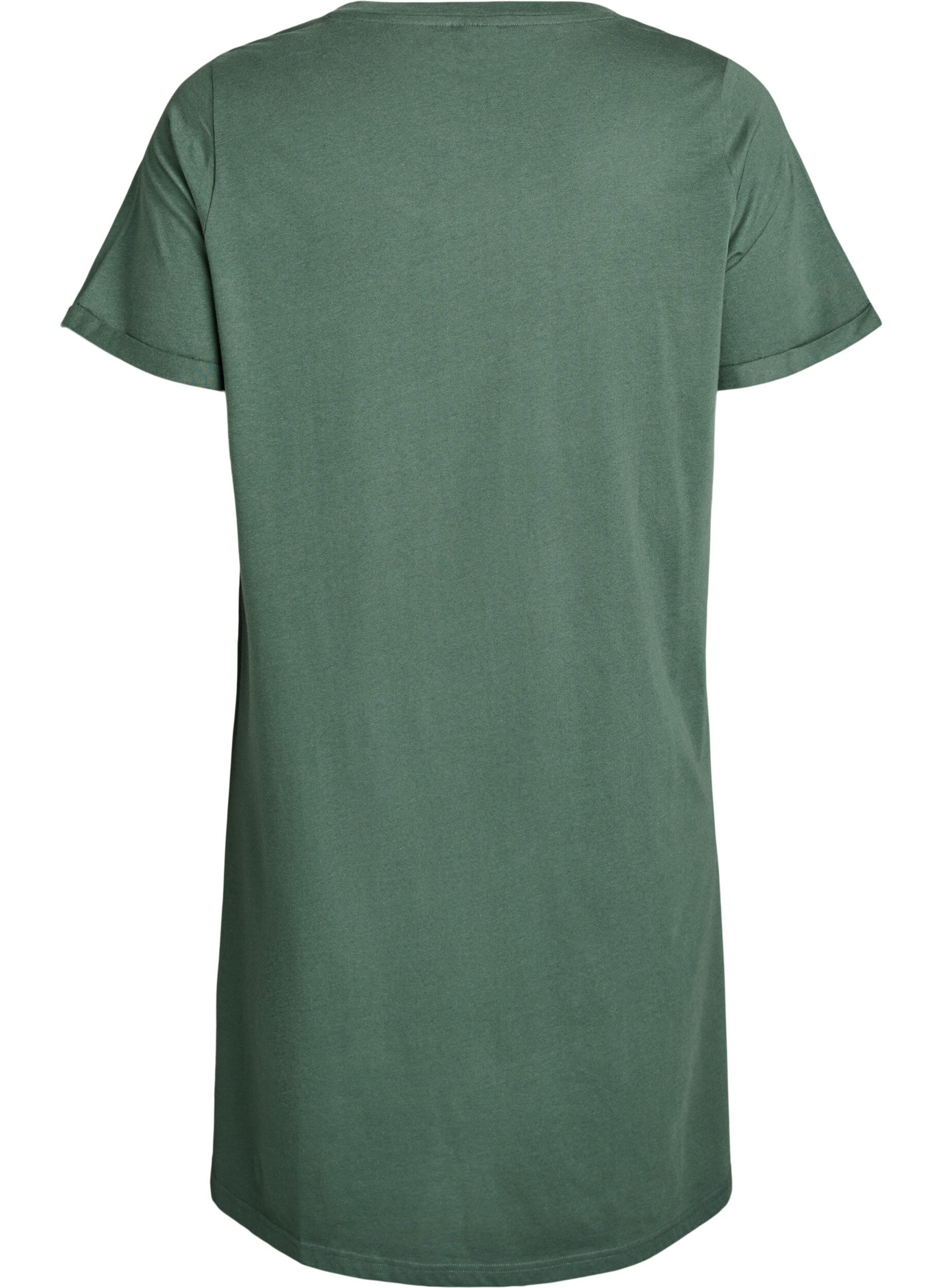 Zizzifashion Short-sleeved nightgown in organic cotton, Green, Packshot image number 1