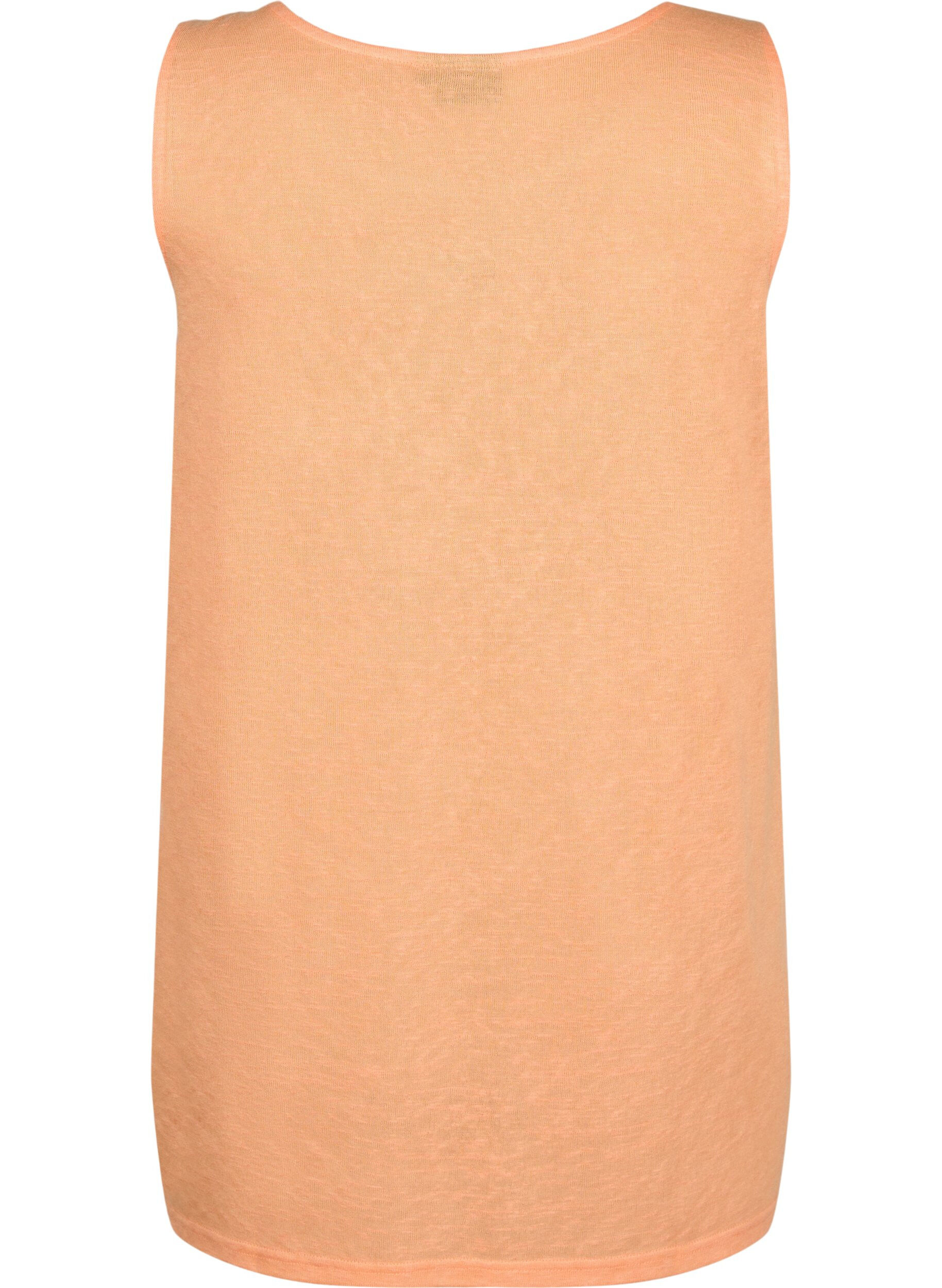 Zizzifashion Top with structure and round neckline, Mock Orange, Packshot image number 1