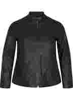 Faux leather jacket with pockets, Black, Packshot