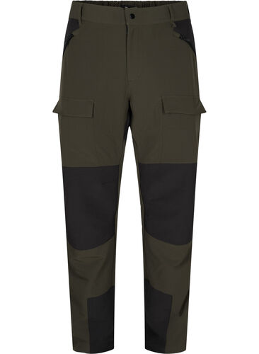 Water-repellent hiking trousers with pockets, Forest Night, Packshot image number 0