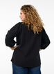 3/4 Sleeve cotton blouse, Black, Model image number 2