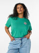 Organic cotton T-shirt with back print, Green, Model image number 0