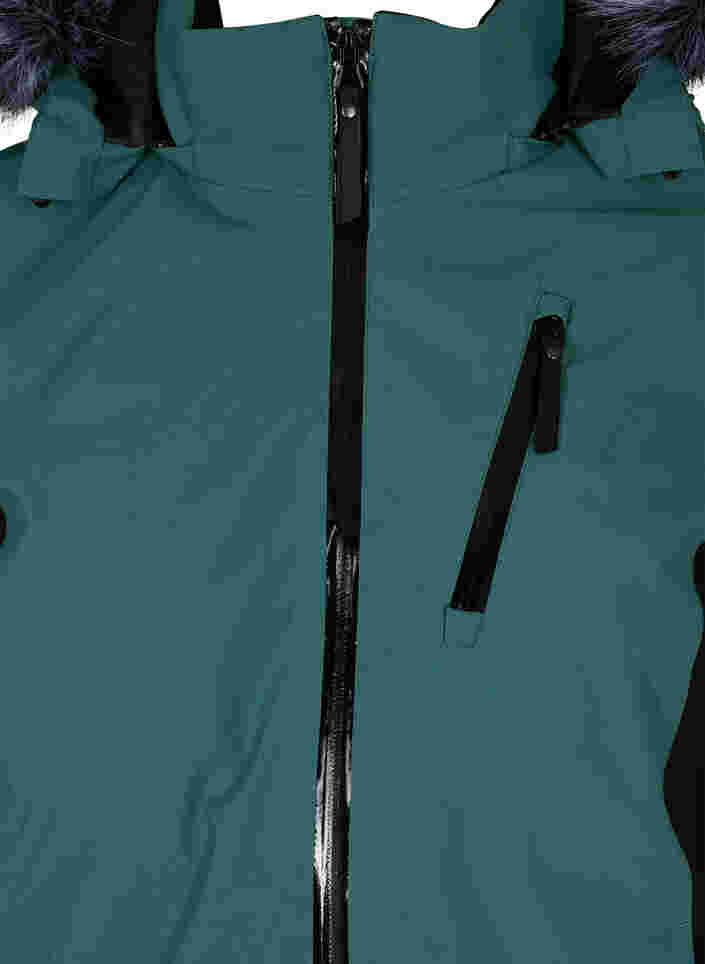 Ski jacket with detachable hood, Mallard Green Comb, Packshot image number 2