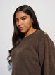Knit blouse with button detail, Brown, Model image number 3