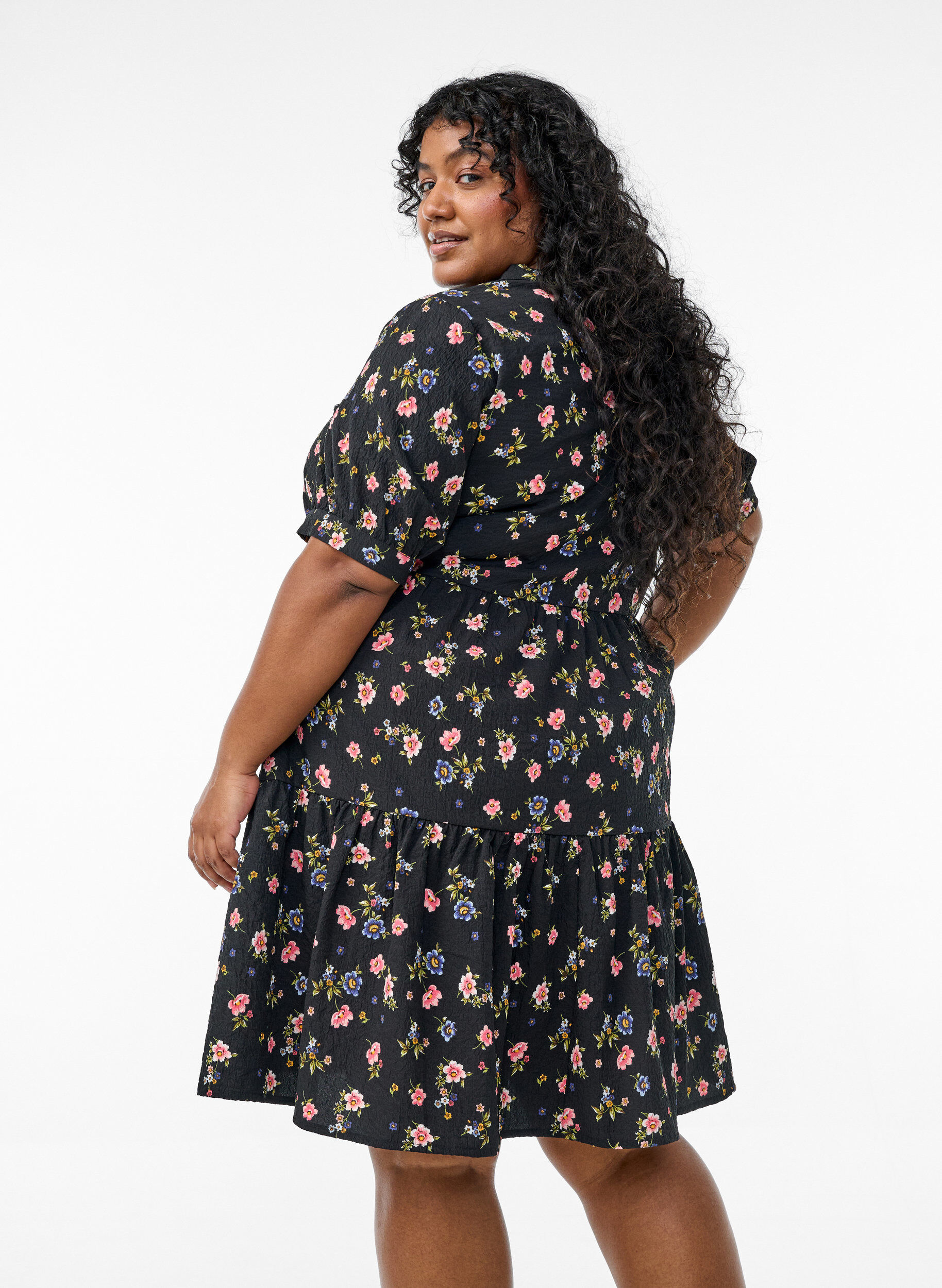 ZizzifashionShort A-line dress, Black, Model image number 1