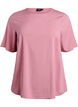 FLASH - Short-sleeved woven blouse with round neck, Rose, Packshot image number 0