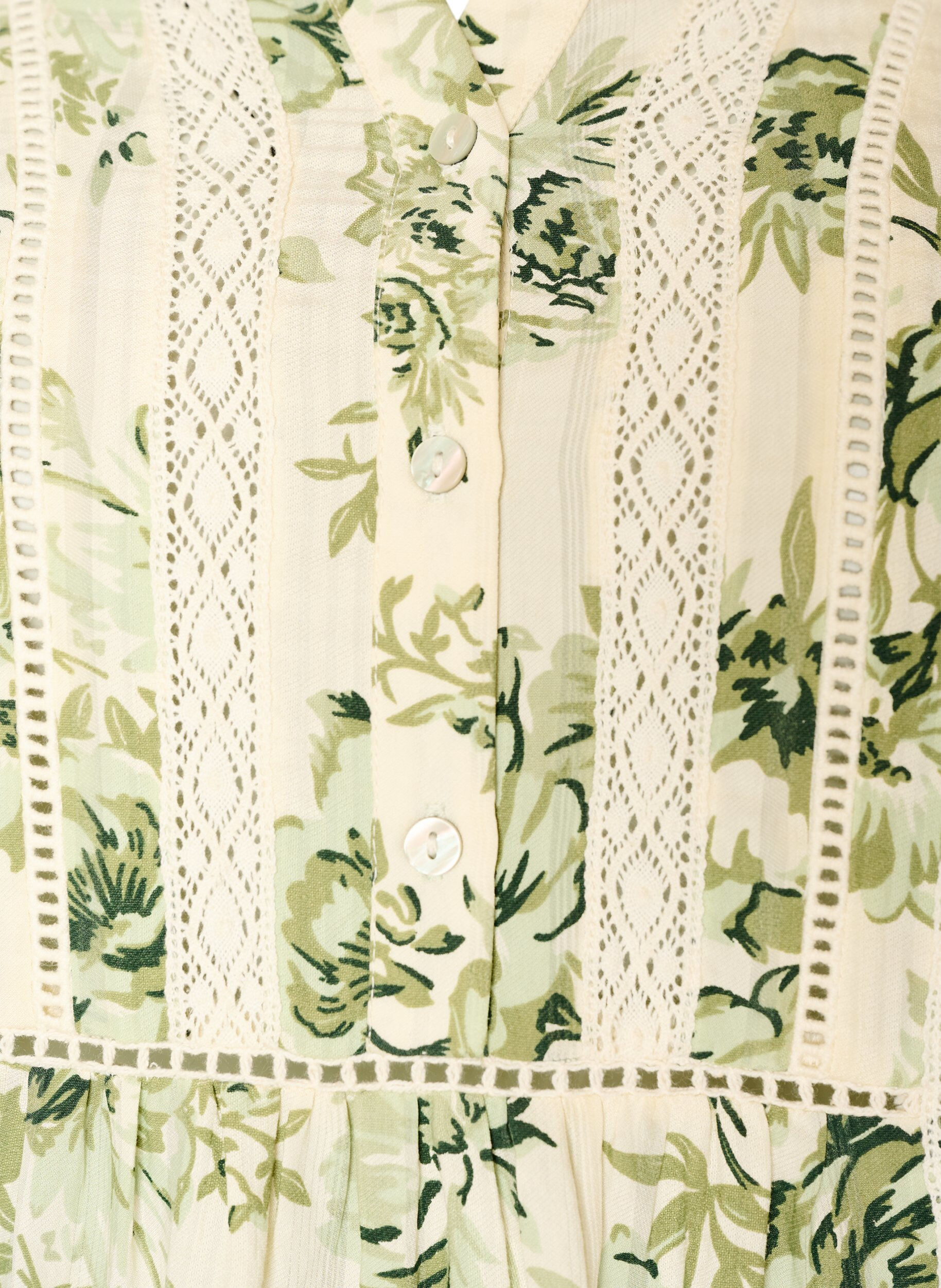 ZizzifashionBlouse with print and 1/2 sleeves, Green, Packshot image number 2