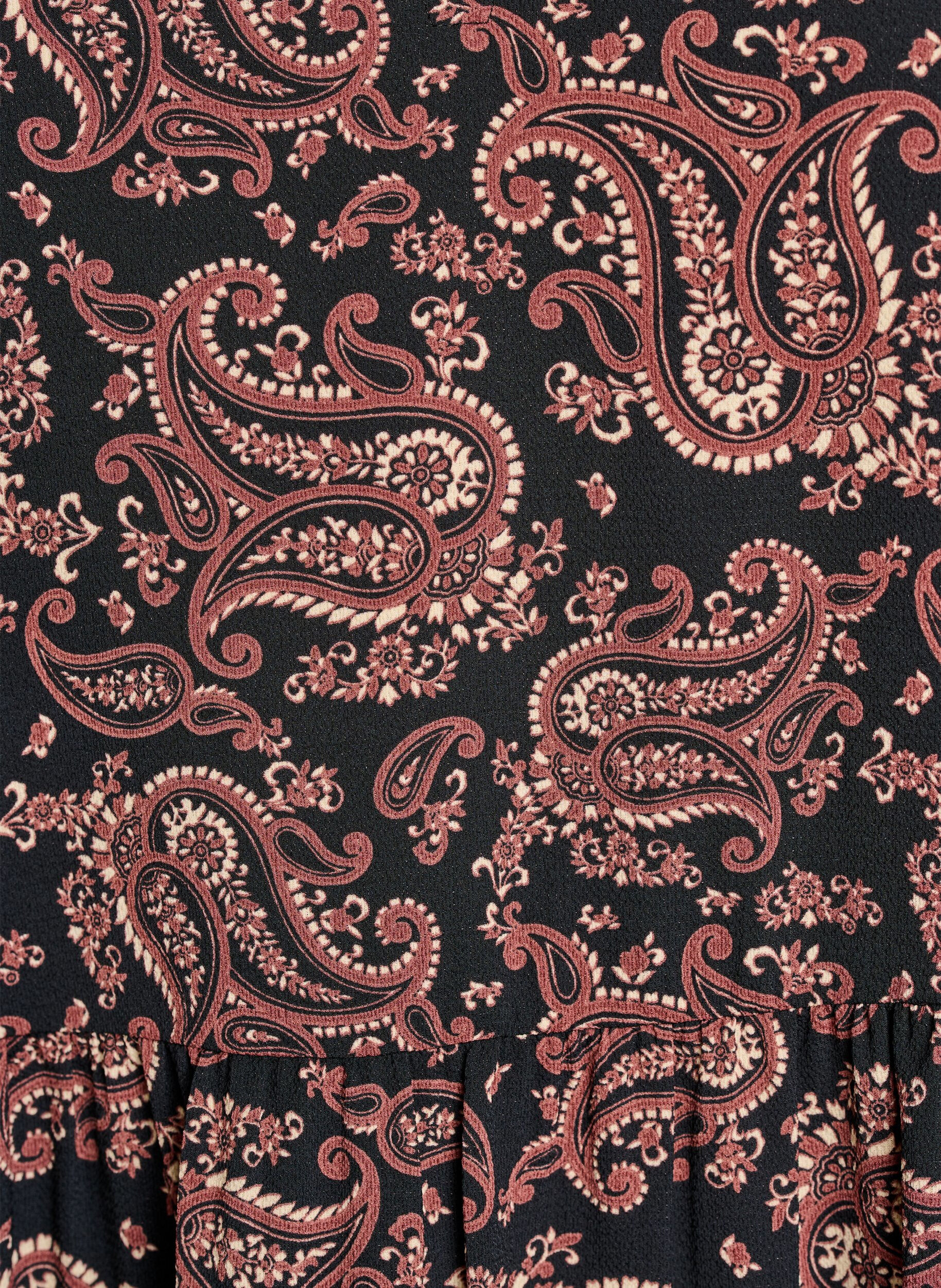 Zizzifashion Short sleeve dress with a-line and cutlines, Black, Packshot image number 2