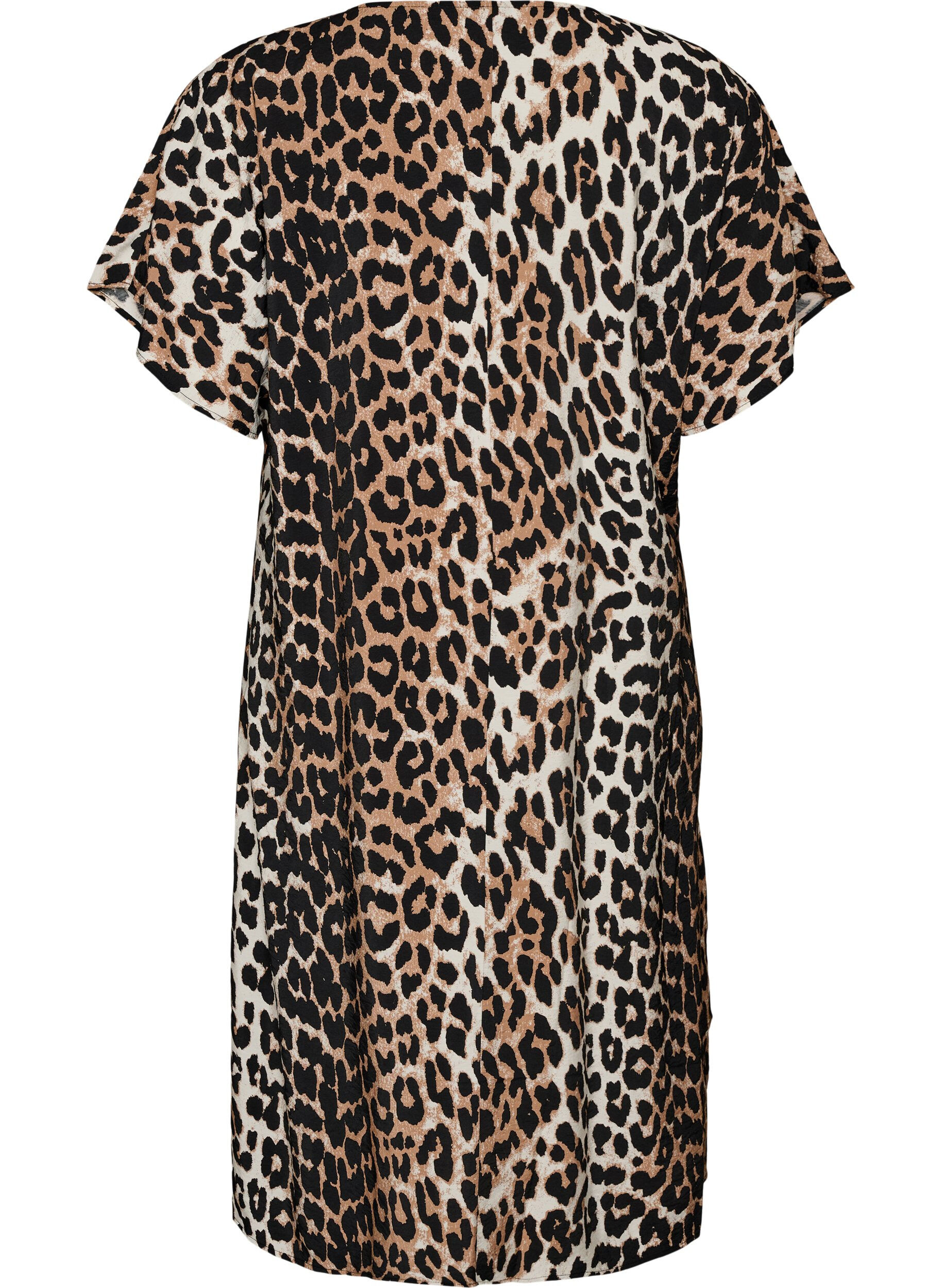 ZizzifashionV-neck dress in viscose, Brown, Packshot image number 1