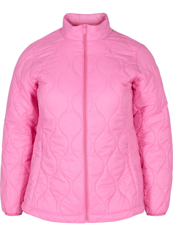 Quilted jacket with zip and pockets, Hot Pink, Packshot image number 0