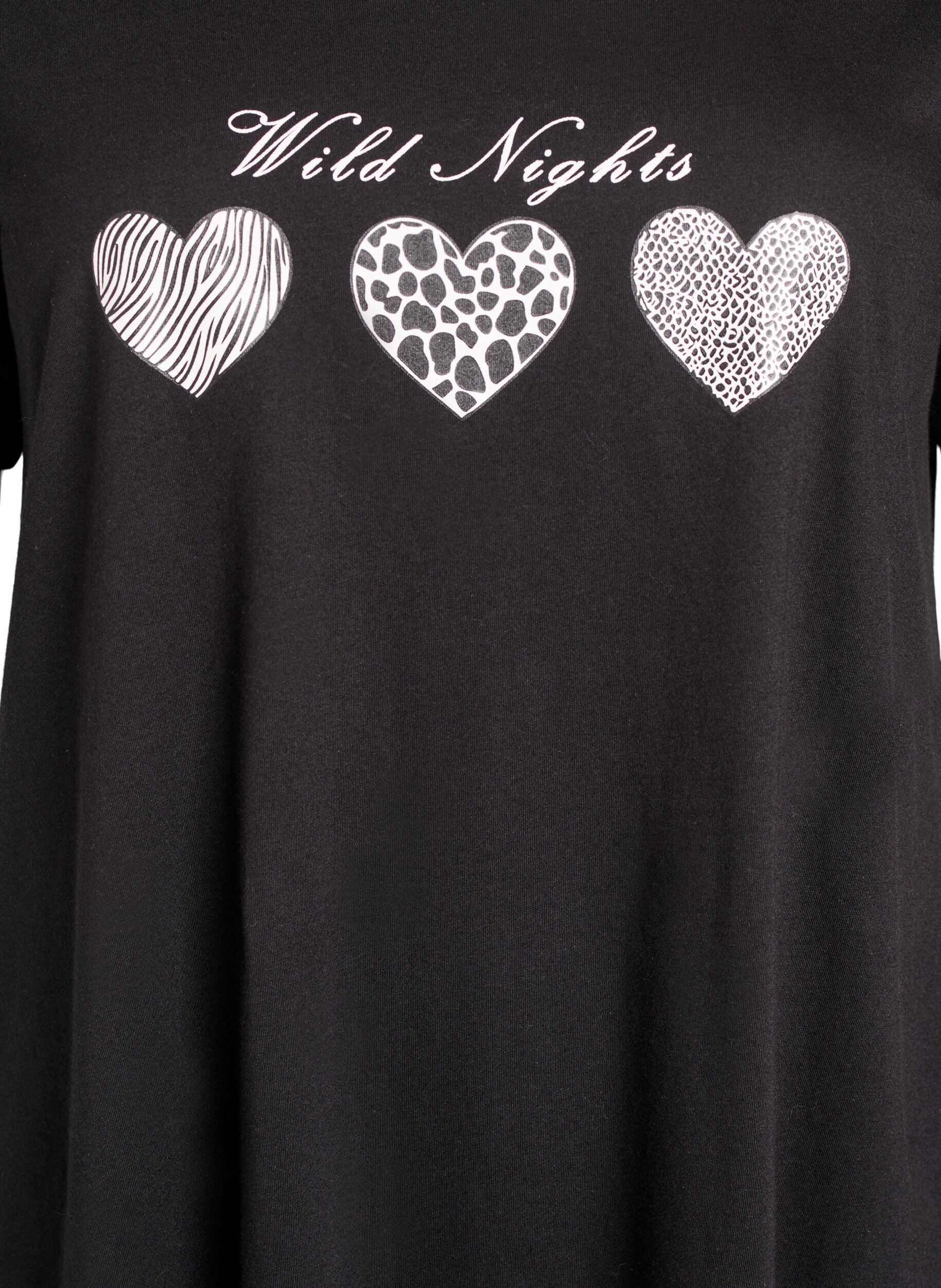 ZizzifashionShort-sleeved nightgown in organic cotton, Black, Packshot image number 2