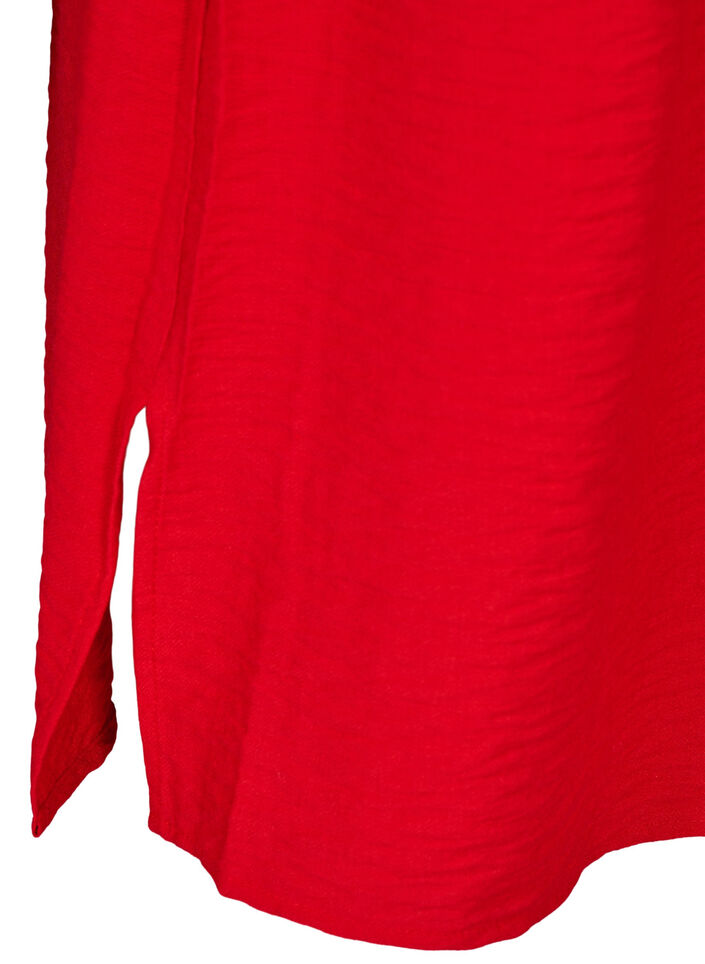 Shirt dress with tie belt and long sleeves, Red, Packshot image number 3