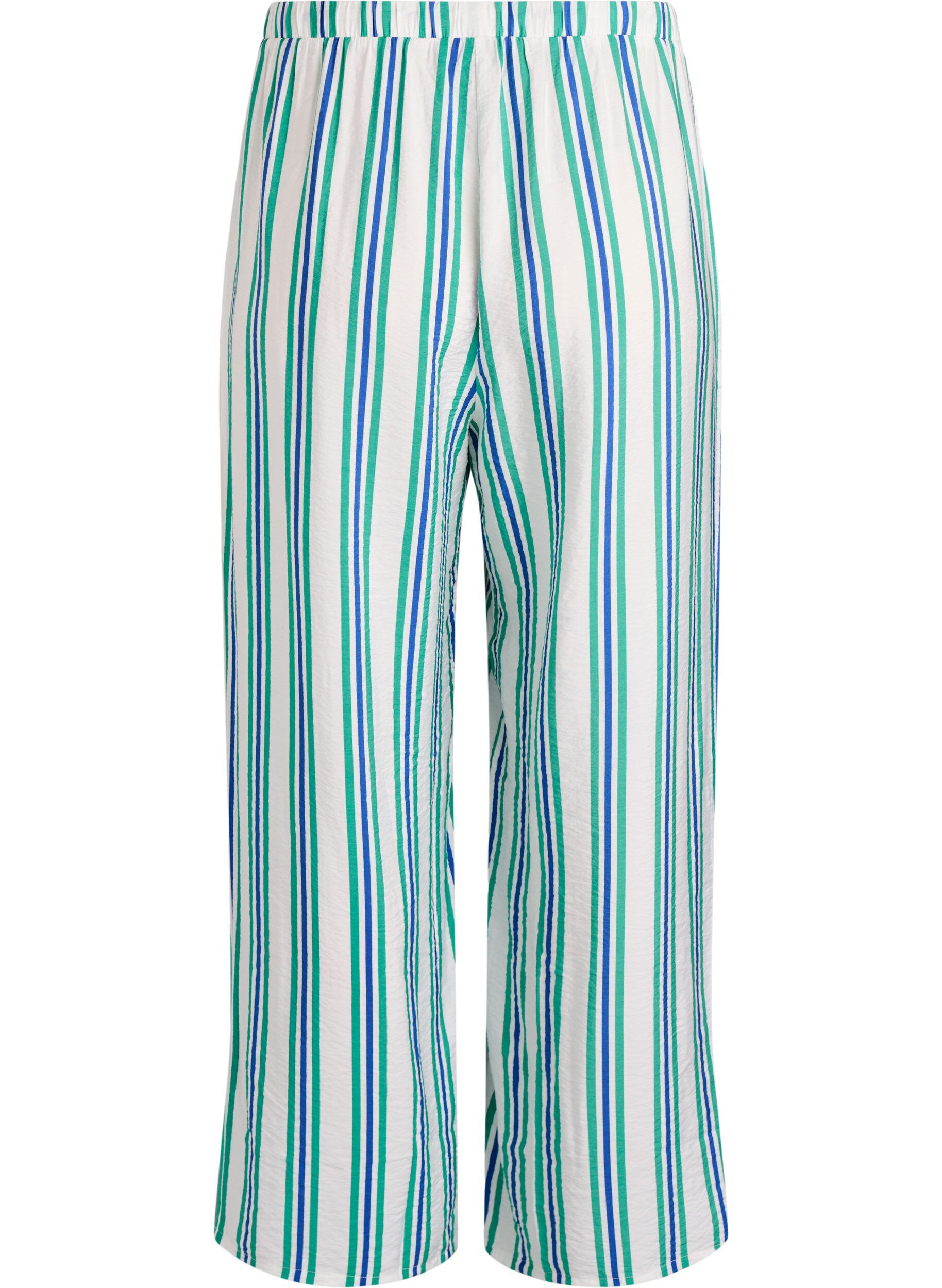 ZizzifashionStriped trousers with a high waist and wide legs, Vanilla, Packshot image number 1