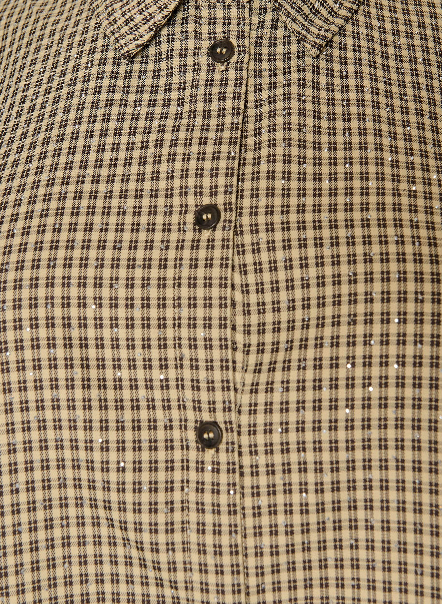 ZizzifashionShirt with small check pattern and rhinestones, Brown, Packshot image number 2