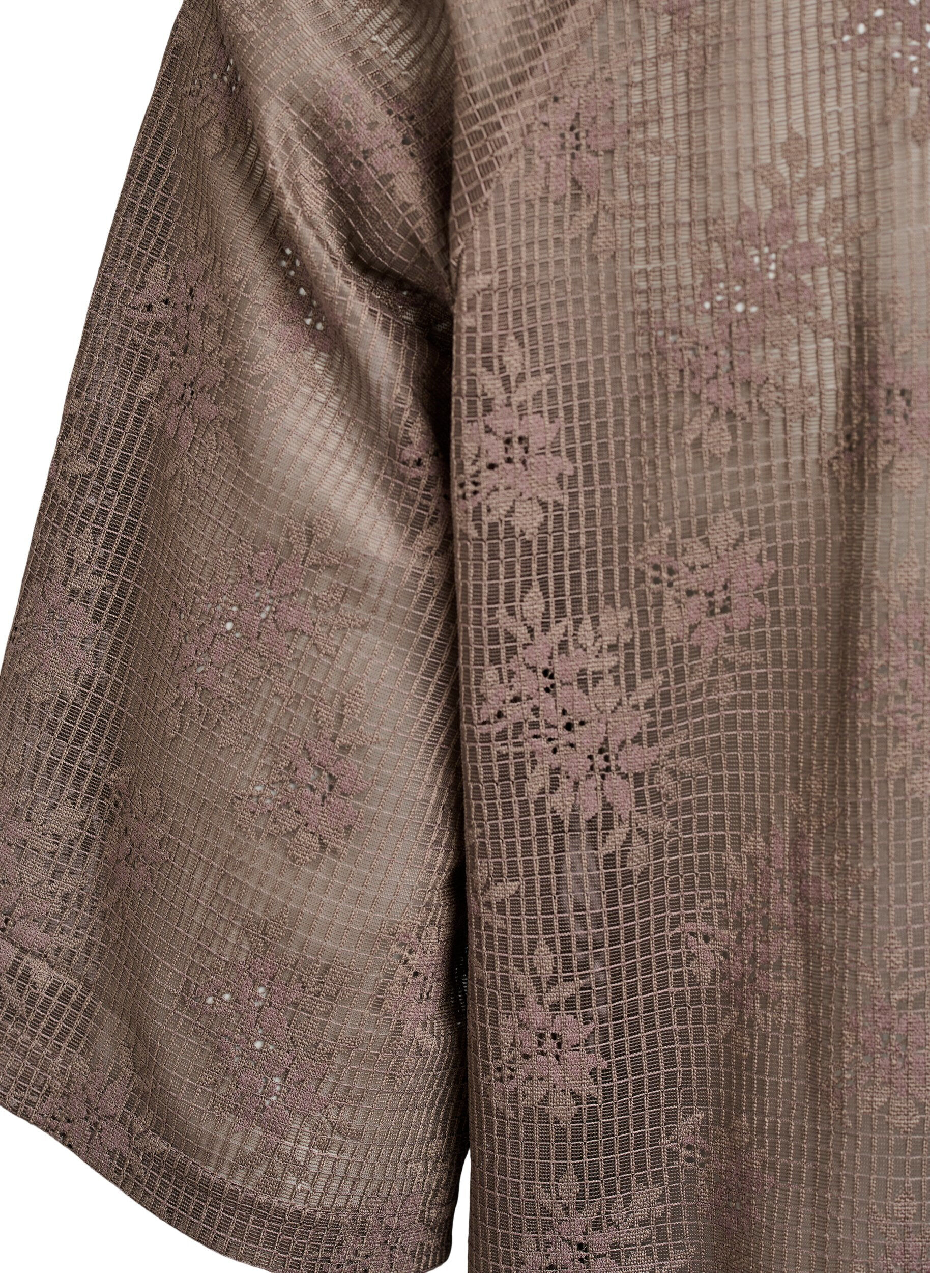 Zizzifashion Lace T-shirt with text print, Brown, Packshot image number 3