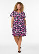 Short-sleeved cotton dress with print, Black, Model image number 1