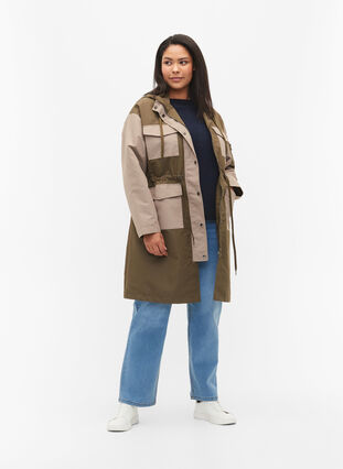 Contrast jacket with pockets, Dark Olive Comb., Model image number 3