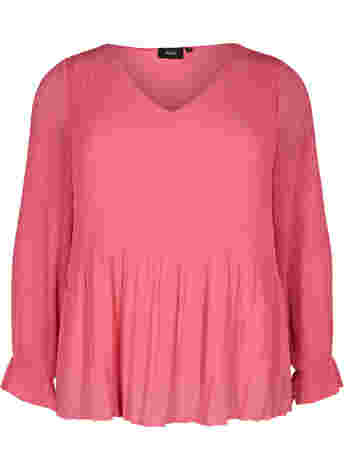 Pleated top with v-neck